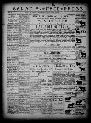 Canadian Free Press. (Canadian, Tex.), Vol. 2, No. 51, Ed. 1 Friday, July 19, 1889