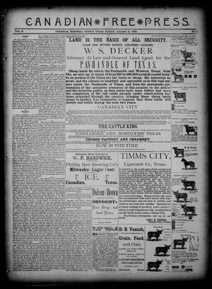 Canadian Free Press. (Canadian, Tex.), Vol. 3, No. 1, Ed. 1 Friday, August 2, 1889