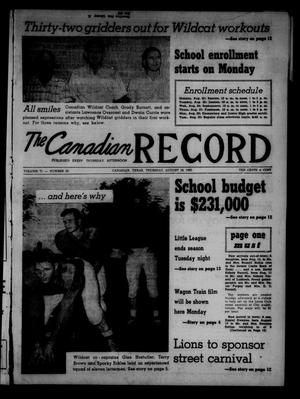 Primary view of object titled 'The Canadian Record (Canadian, Tex.), Vol. 71, No. 33, Ed. 1 Thursday, August 18, 1960'.