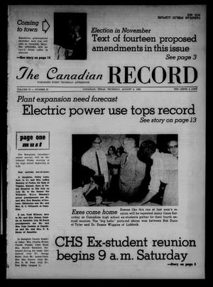 The Canadian Record (Canadian, Tex.), Vol. 73, No. 31, Ed. 1 Thursday, August 2, 1962