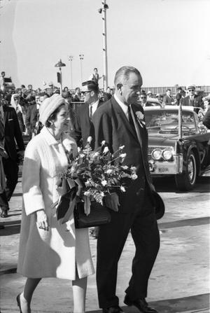 [Vice President and Mrs. Johnson at Love Field]
