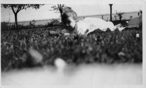 [Mary Jones at four months old, laying on blanket]
