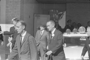 [Lyndon B. Johnson leaving Parkland Hospital]