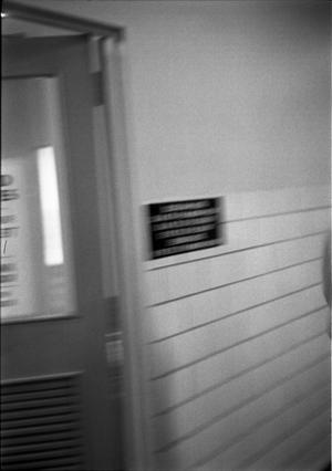 [A door and hallway at Parkland Hospital]