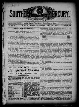 The Southern Mercury. (Dallas, Tex.), Vol. 10, No. 25, Ed. 1 Thursday, June 18, 1891