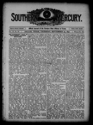 The Southern Mercury. (Dallas, Tex.), Vol. 11, No. 39, Ed. 1 Thursday, September 29, 1892