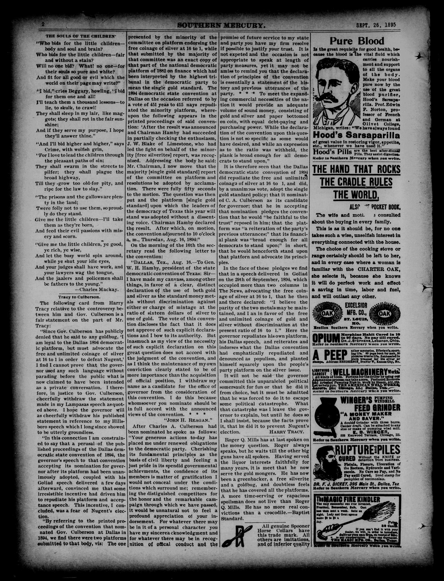 The Southern Mercury. (Dallas, Tex.), Vol. 14, No. 39, Ed. 1 Thursday, September 26, 1895
                                                
                                                    [Sequence #]: 2 of 16
                                                