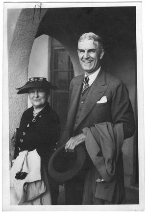 [Susan Vaughn and William Lockhart Clayton with building in background]