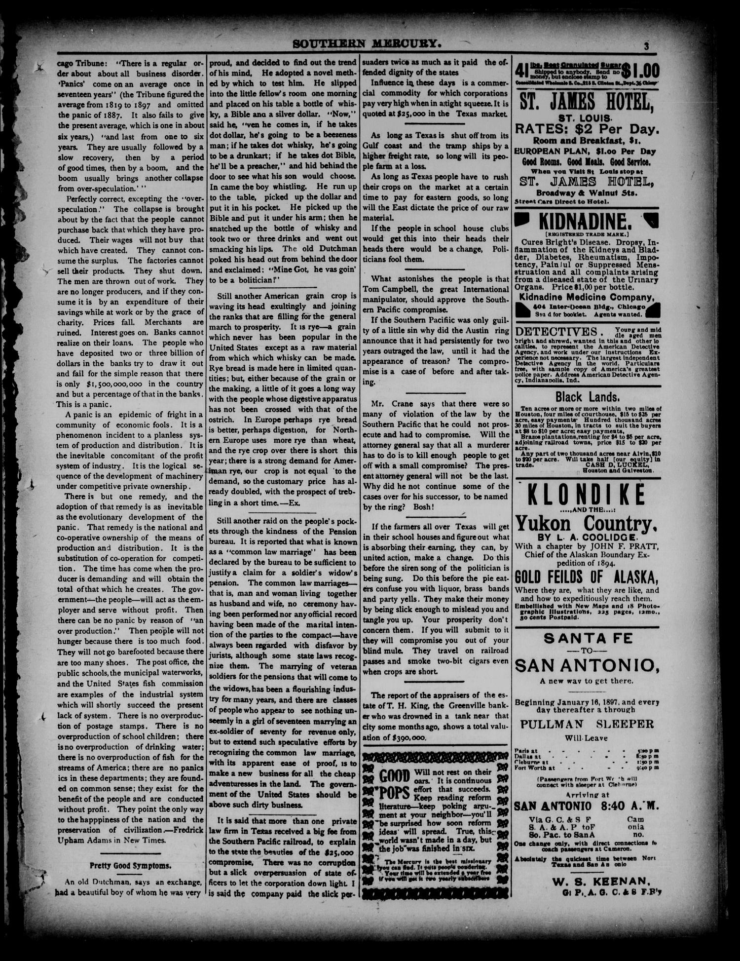 The Southern Mercury. (Dallas, Tex.), Vol. 16, No. 39, Ed. 1 Thursday, September 30, 1897
                                                
                                                    [Sequence #]: 3 of 16
                                                