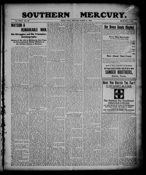 Primary view of object titled 'Southern Mercury. (Dallas, Tex.), Vol. 24, No. 40, Ed. 1 Thursday, October 6, 1904'.