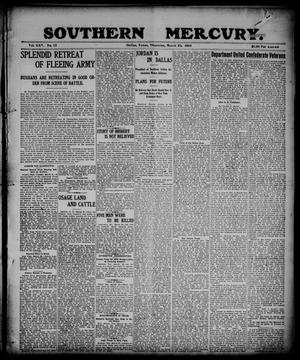 Primary view of object titled 'Southern Mercury. (Dallas, Tex.), Vol. 25, No. 12, Ed. 1 Thursday, March 23, 1905'.