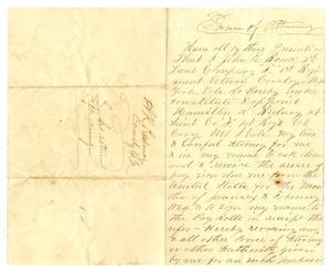 Primary view of object titled '[Power of Attorney Letter from John E. Ronk to Hamilton K. Redway on April 18, 1864]'.