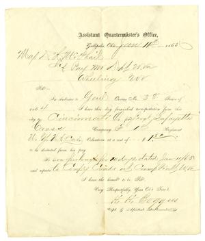 Primary view of object titled '[Letter from H. H. Burggiss to Maj. D. H. McPhail, January 11, 1865]'.