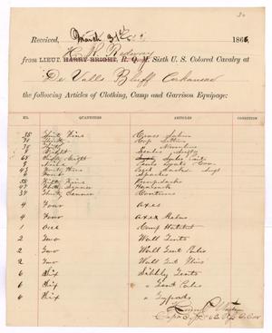 Primary view of object titled '[Receipt of Hamilton K. Redway, May 31, 1866]'.