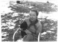 Thumbnail image of item number 1 in: '[Mary Van den Berge Hill sitting outside with dog]'.