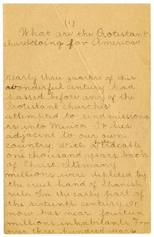 Primary view of object titled '[Report of missionary work in Mexico]'.