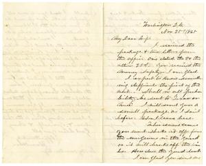 Primary view of object titled '[Letter from Hamilton K. Redway to Loriette Redway, November 25, 1865]'.
