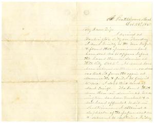 Primary view of object titled '[Letter from Hamilton K. Redway to Loriette Redway, October 28, 1865]'.