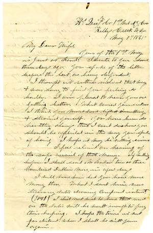 Primary view of object titled '[Letter from Hamilton K. Redway to Loriette Redway, May 8, 1865]'.