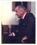 Primary view of [President Lyndon Baines Johnson 3/4 length seated portrait, side view]
