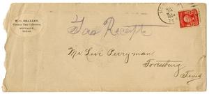 Primary view of object titled '[Envelope from W. G. Bralley to Levi Perryman, October 24, 1904]'.