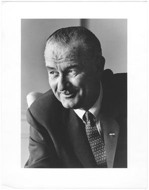 [President Lyndon Baines Johnson seated portrait, smiling]
