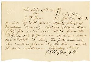 Primary view of object titled '[Receipt from J.C. Stephens to W.A. Morris, December 5, 1878]'.