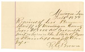 Primary view of object titled '[Receipt of Levi Perryman, February 16, 1879]'.