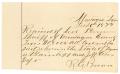 Primary view of [Receipt of Levi Perryman, February 16, 1879]
