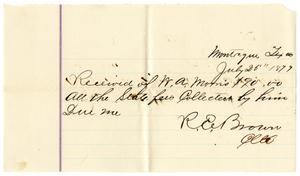 Primary view of object titled '[Receipt of W. A. Morris, July 25, 1879]'.