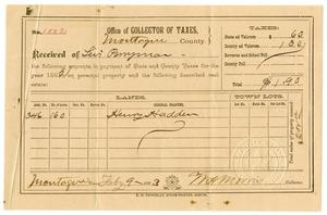 Primary view of object titled '[Receipt for taxes paid, February 9, 1883]'.