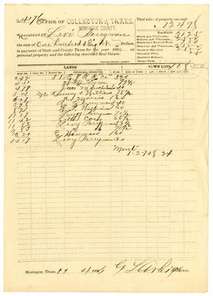Primary view of object titled '[Receipt for taxes paid, November 11, 1896]'.