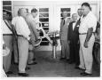Photograph: [Abe and Joe Weingarten and Mayor Joe Runnels at opening of Weingarte…