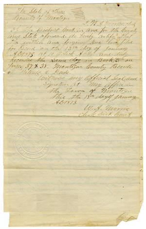 Primary view of object titled '[Deed of  Conveyance, July 9, 1868]'.