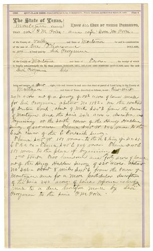 Primary view of object titled '[Quit Claim Deed, Januray 29, 1906]'.