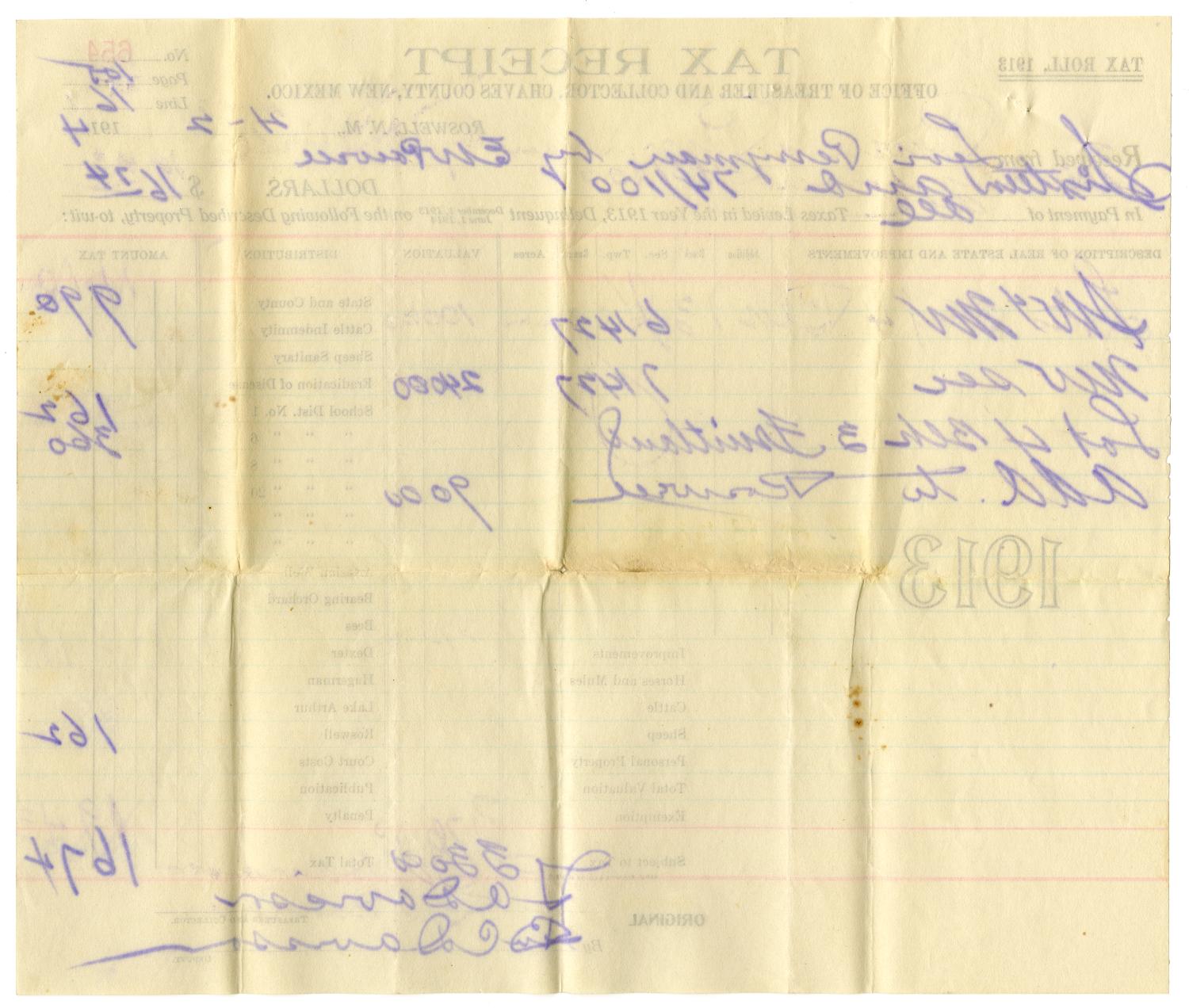 [Tax Receipt, April, 2, 1914]
                                                
                                                    [Sequence #]: 2 of 2
                                                