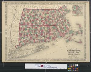 Primary view of object titled 'Johnson's Massachusetts, Connecticut and Rhode Island.'.