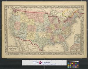 Primary view of object titled 'Map of the United States and territories, together with Canada &c.'.