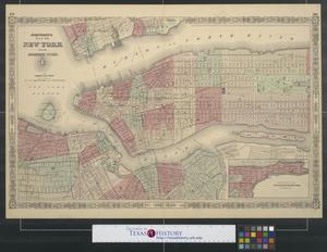 Primary view of object titled 'Johnson's map of New York and the adjacent cities.'.