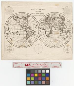 Mappe-monde divisée en ses quatre parties.
