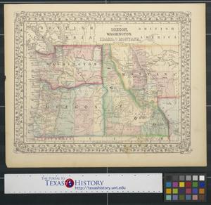 Primary view of object titled 'Map of Oregon, Washington, Idaho, and part of Montana.'.