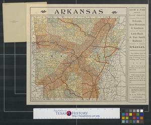 Map showing the land grants of the St. Louis, Iron Mountain & Southern and Little Rock & Fort Smith Railways in Arkansas
