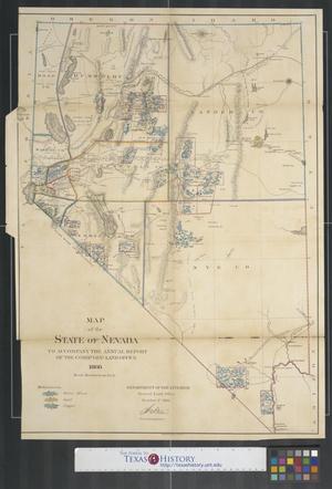 Primary view of object titled 'Map of the state of Nevada'.