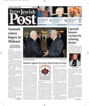Texas Jewish Post (Fort Worth, Tex.), Vol. 59, No. 6, Ed. 1 Thursday, February 10, 2005