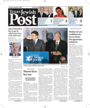 Texas Jewish Post (Fort Worth, Tex.), Vol. 59, No. 38, Ed. 1 Thursday, September 22, 2005
