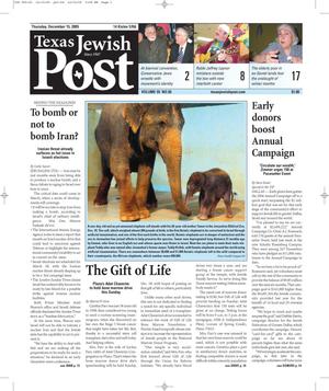 Texas Jewish Post (Fort Worth, Tex.), Vol. 59, No. 50, Ed. 1 Thursday, December 15, 2005