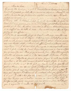 Primary view of object titled '[Letter from Henri Castro to Ferdinand Louis Huth, July 1, 1845]'.