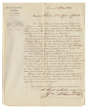 Primary view of object titled '[Letter from Guillaume D'Hanis to Ferdinand Louis Huth, May 15, 1846]'.