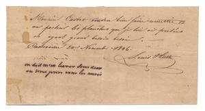 Primary view of object titled '[Letter from Ferdinand Louis Huth to Henri Castro, with response, November 24, 1846]'.