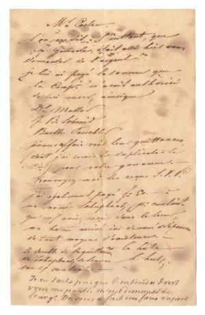 [Letter from Ferdinand Louis Huth to Henri Castro, with response, regarding some debts]